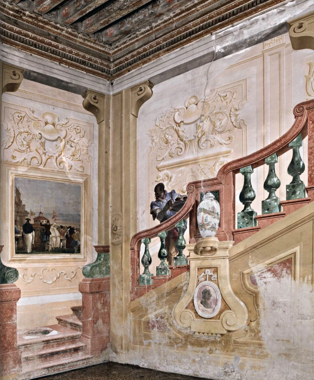 Scala dipinta - Affresco nella foresteria di Villa Valmarana Ai Nani